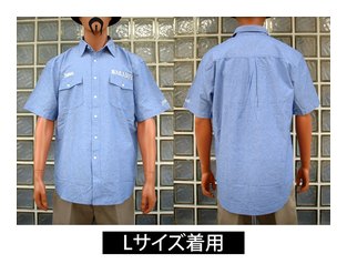 BL02-5401：BALANCE JAIL SHIRTS S/S (ロゴ刺繍 半袖ダンガリーシャツ)