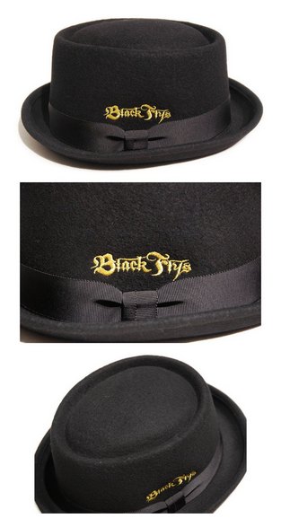 BF130-25I：BLACK FLYS 94LOGO PORK PIE HAT