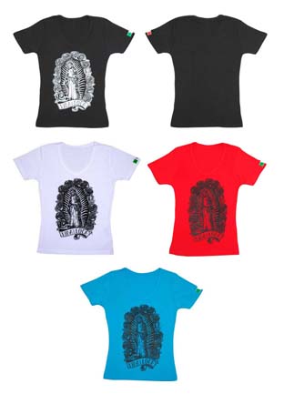 VL26-01FVIDA LOCA CALAVERA MARIA V-NECK TEE