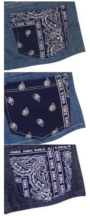 VL48-01FVIDA LOCA BANDANA PK DENIM SHORTS