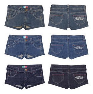 VL48-02FVIDA LOCA MIU-LOGO DENIM SHORTS