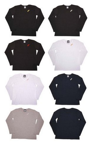 BL46-3503：BALANCE スリムフィットV-NECK LONG TEE (アウトレット商品)