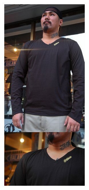 BL46-3503：BALANCE スリムフィットV-NECK LONG TEE (アウトレット商品)