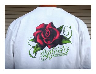 BL46-6301：BALANCE TWO SIDE ROSE L/S TEE (フルカラー)