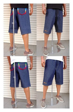 OG3073：OG CLASSIX EL CAMINO DENIM RAIMBOW SHORT PANTS (サラペハーフパンツ)