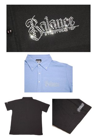 BL04-3701：BALANCE STONE POLO SHIRTS (クリスタル ラインストーンロゴ)