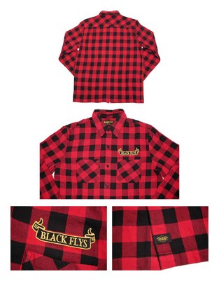 BF301-25J：BLACK FLYS BF BANDA LOGO L/S CHECK SHIRTS