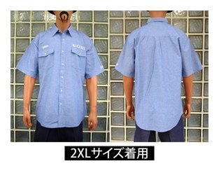 BL02-5401：BALANCE JAIL SHIRTS S/S (ロゴ刺繍 半袖ダンガリーシャツ)