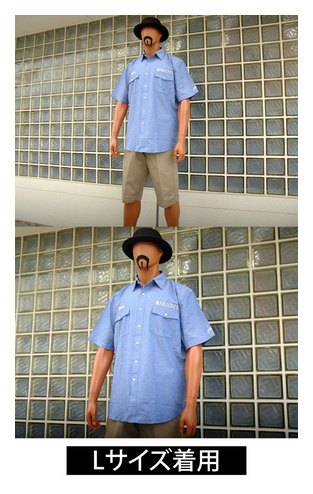 BL02-5401：BALANCE JAIL SHIRTS S/S (ロゴ刺繍 半袖ダンガリーシャツ)