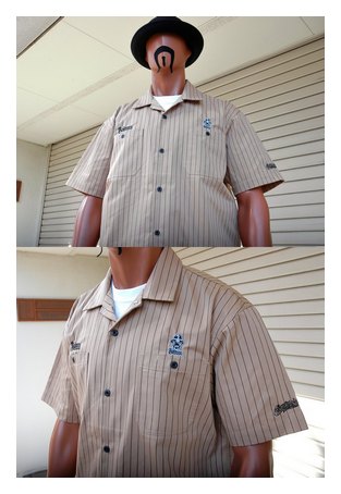 BL02-6201：BALANCE STRIPE S/S WORK SHIRTS (半袖)