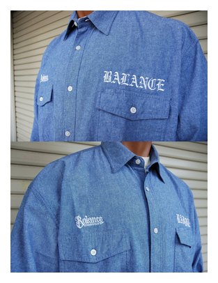 BL03-5201：BALANCE JAIL SHIRTS (ロゴ刺繍ダンガリーシャツ)