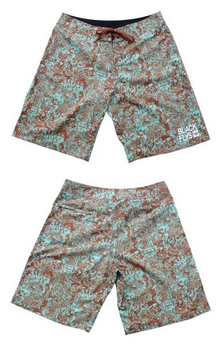 BF300-26D：BLACK FLYS COLLAGE SURF TRUNKS