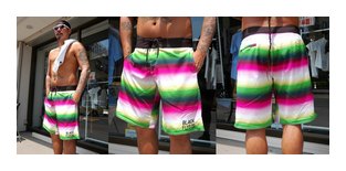 BF300-26E：BLACK FLYS BF SARAPE SURF TRUNKS