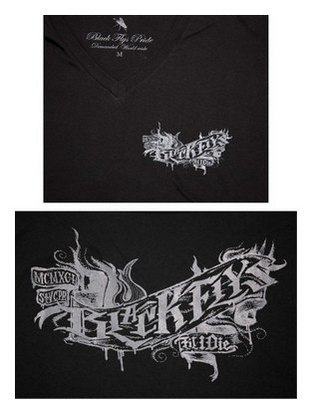 BF200-24I：BLACK FLYS FLY TILL I DIE V-NECK TEE