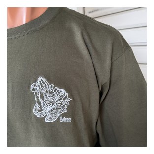 BL01-6206：BALANCE PRAYING HANDS 刺繍TEE (ロゴ刺繍Tシャツ)