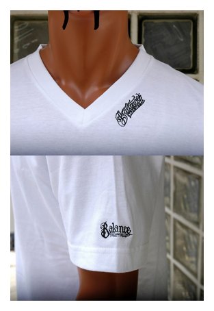 BL26-6200：BALANCE T-1刺繍 VネックTEE (肉厚VネックTシャツ)