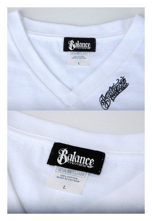 BL26-6200：BALANCE T-1刺繍 VネックTEE (肉厚VネックTシャツ)