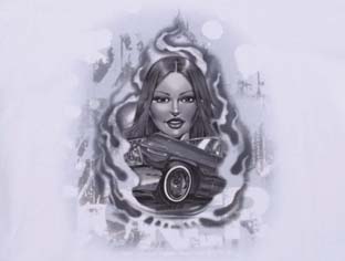 J-1328：JOKER LOWRIDER GIRL TEE (ビックサイズアウトレット商品)