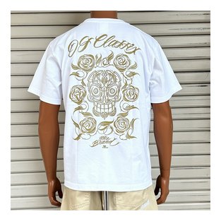 OG589：OG CLASSIX SKULL ROSE 6.2 oz SS Tee