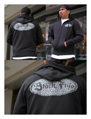 BF220-25C：BLACK FLYS 94 LOGO CEMENT ZIP UP PARKA