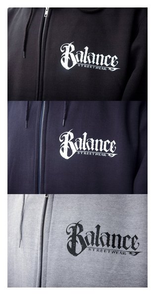 BL20-5202：BALANCE THE BALANCE BACK HEAVY ZIPHOOD (厚手ジップフード)