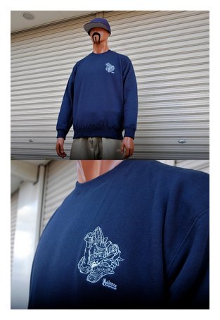 BL21-6100：BALANCE PRAYING HANDS刺繍 CREW SWEAT (ライトスウェット)