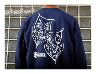 BL21-6301：BALANCE LIFE 2-FACE INK CREW SWEAT (ライトスウェット)